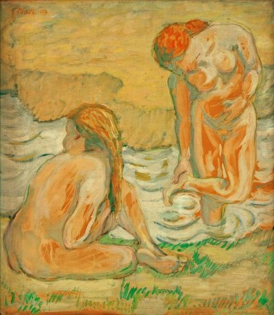 Nude Composition II (Two Bathing Women) by Franz Marc